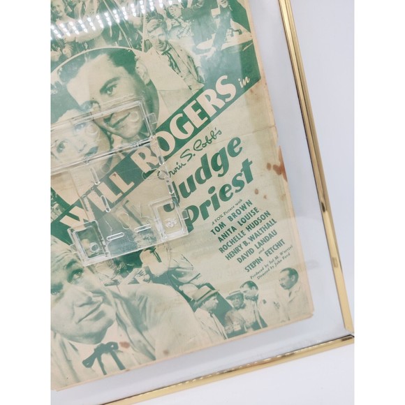 Judge Priest Will Rogers Vintage Movie Poster 1934 1930s Double Sided  Framed - Picture 6 of 16